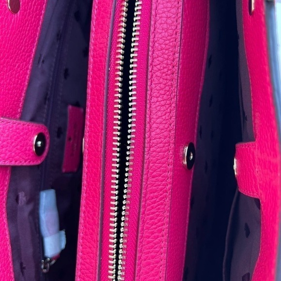 Kate Spade satchel purse leila medium triple compartment Bright Rose - Picture 9 of 12